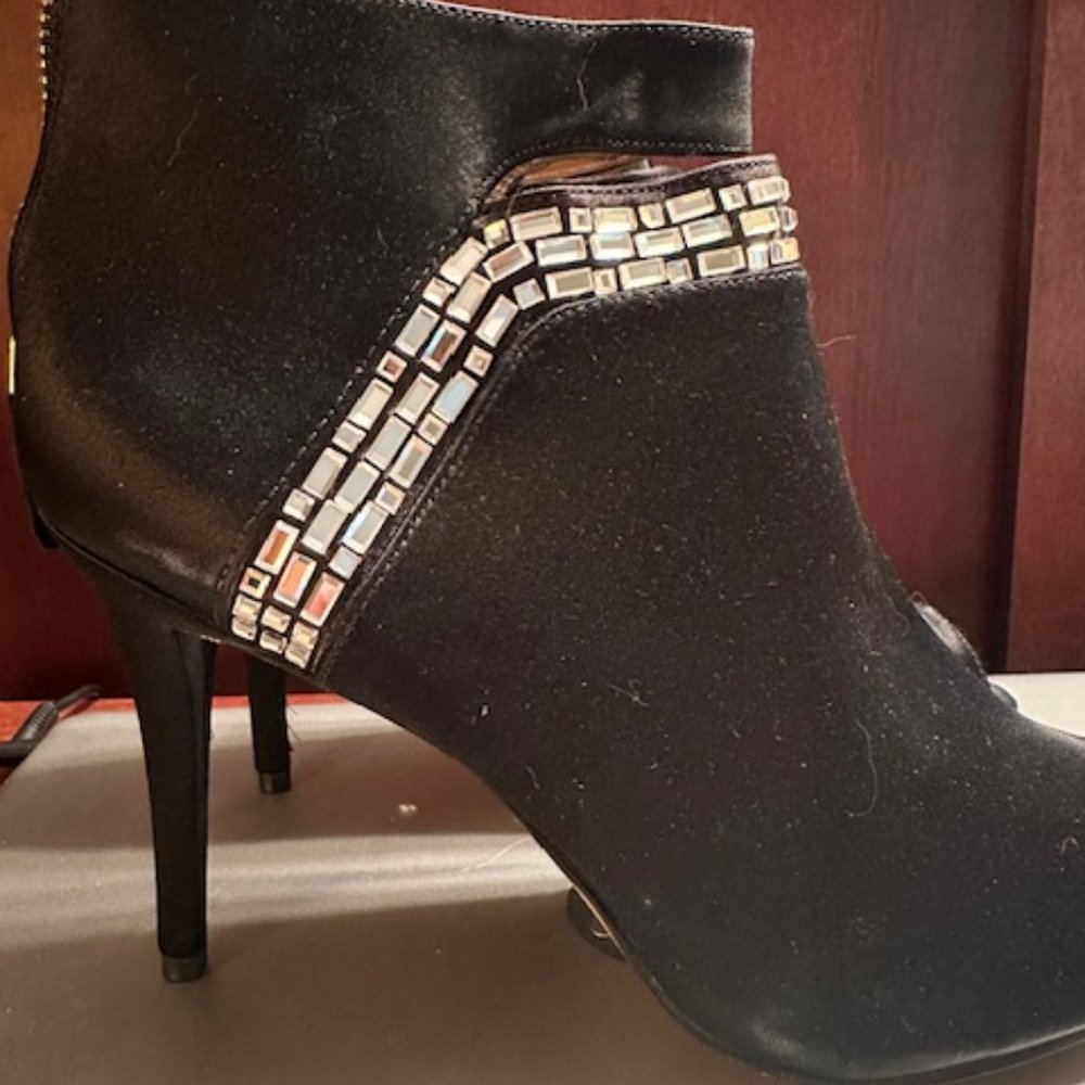 Never worn Booties with rhinestone detailing
